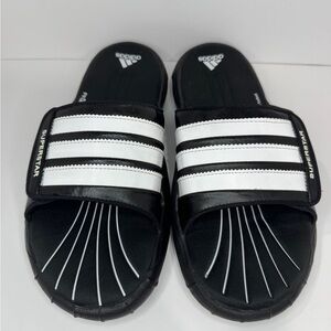 Adidas Superstar slides Black and White Men. Comfort Sandals, size 9